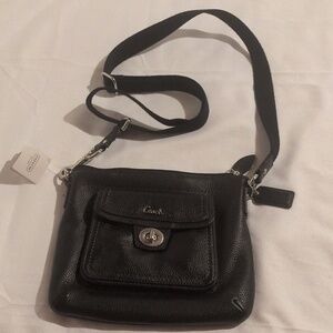Coach Black Leather Messenger Bag